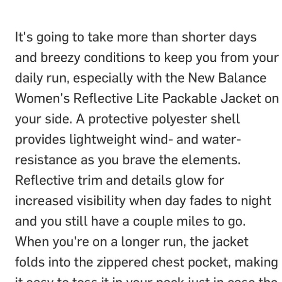 New Balance Reflective Lite Packable Jacket - Women's M - Picture 3 of 8